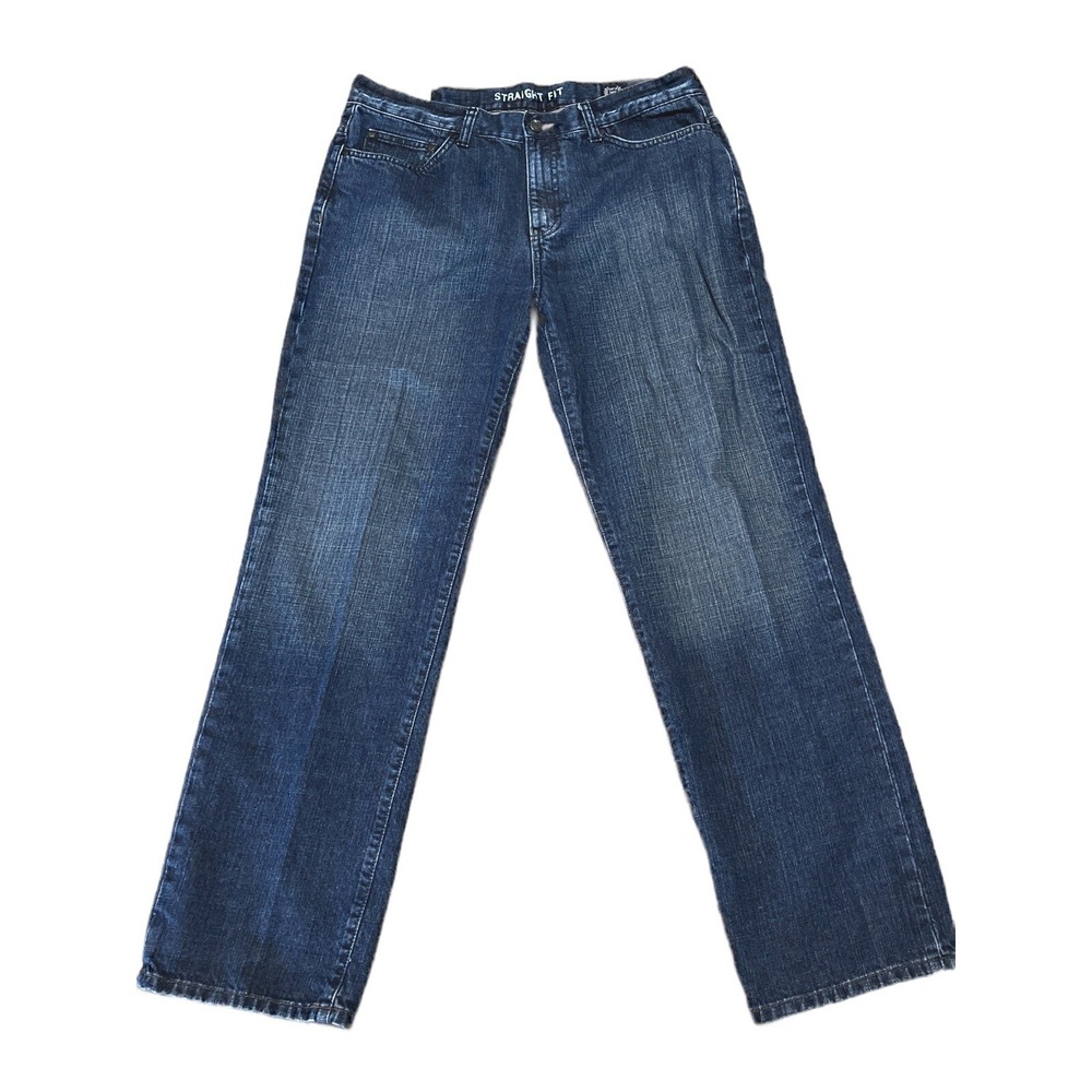Chaps Jeans Size 36x32 Mens Mid Rise Straight Leg Dark Wash Blue Denim